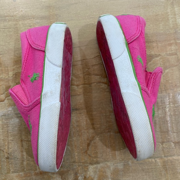 Baby girls Polo Ralph Lauren pony logo girls pink sneakers canvas shoe - Picture 5 of 14